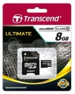 Карта памяти MicroSDHC Transcend 8GB Class10+adapter