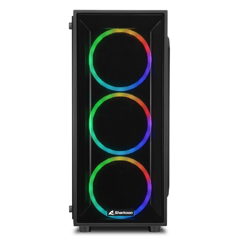 Carcasa Sharkoon TG4M RGB / w/oPSU / Side panel / 4x120mm A-RGB LED / ATX / Black