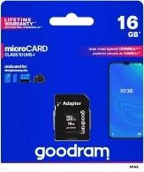 Card de memorie microSD Goodram M1AA / 90MBps/ 16GB+ SD adapter