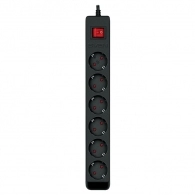 Surge Protector SVEN Optima / 6 Sockets with children protection / 1,8m / Wall mountable / Black