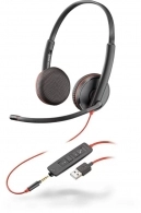 Plantronics Blackwire C3225 (209747), USB - A / Jack 3.5mm, Microphone noise-canceling, SoundGuard, DSP, Receive output from 20 Hz–20 kHz, Microphone 100 Hz–10 kHz, Call answer/ignore/end/hold, redial, mute, volume +/-, OEM, CABLE LENGTH 2270mm