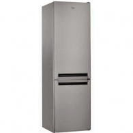 Холодильник с нижней морозильной камерой Whirlpool BLF9121OX, 369 л, 201 см, A+, Серебристый