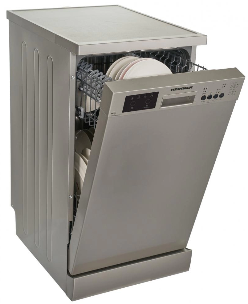 Посудомоечная машина  Heinner HDWFS4506DSE++, 10 комплектов, 6программы, 45 см, A++, Серебристый