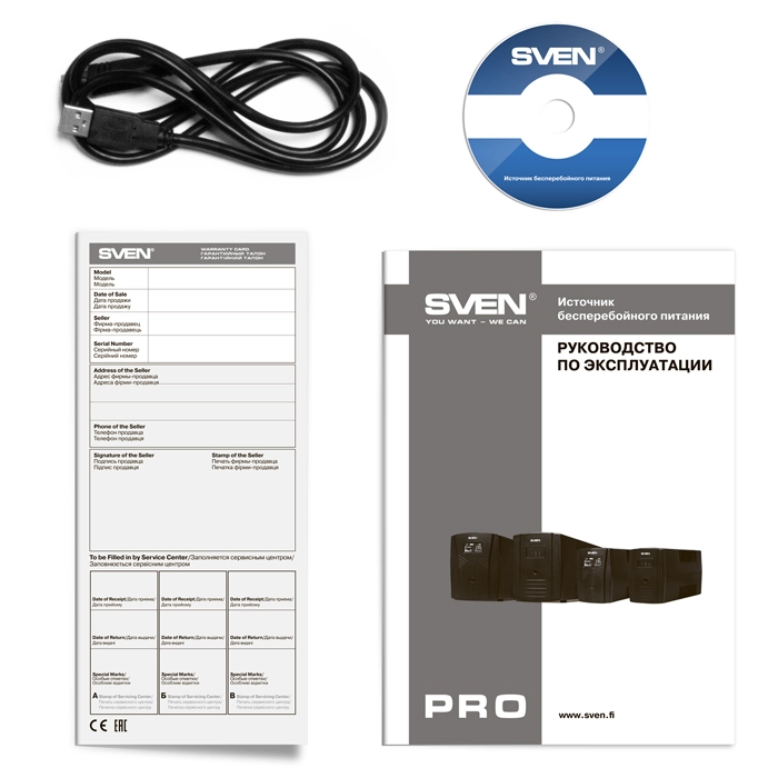 Источник бесперебойного питания (UPS) Sven Pro 1000 /720W (USB)