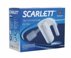 Миксер Scarlett SC-HM40S01, 250 Вт, 5 скоростей, Белый