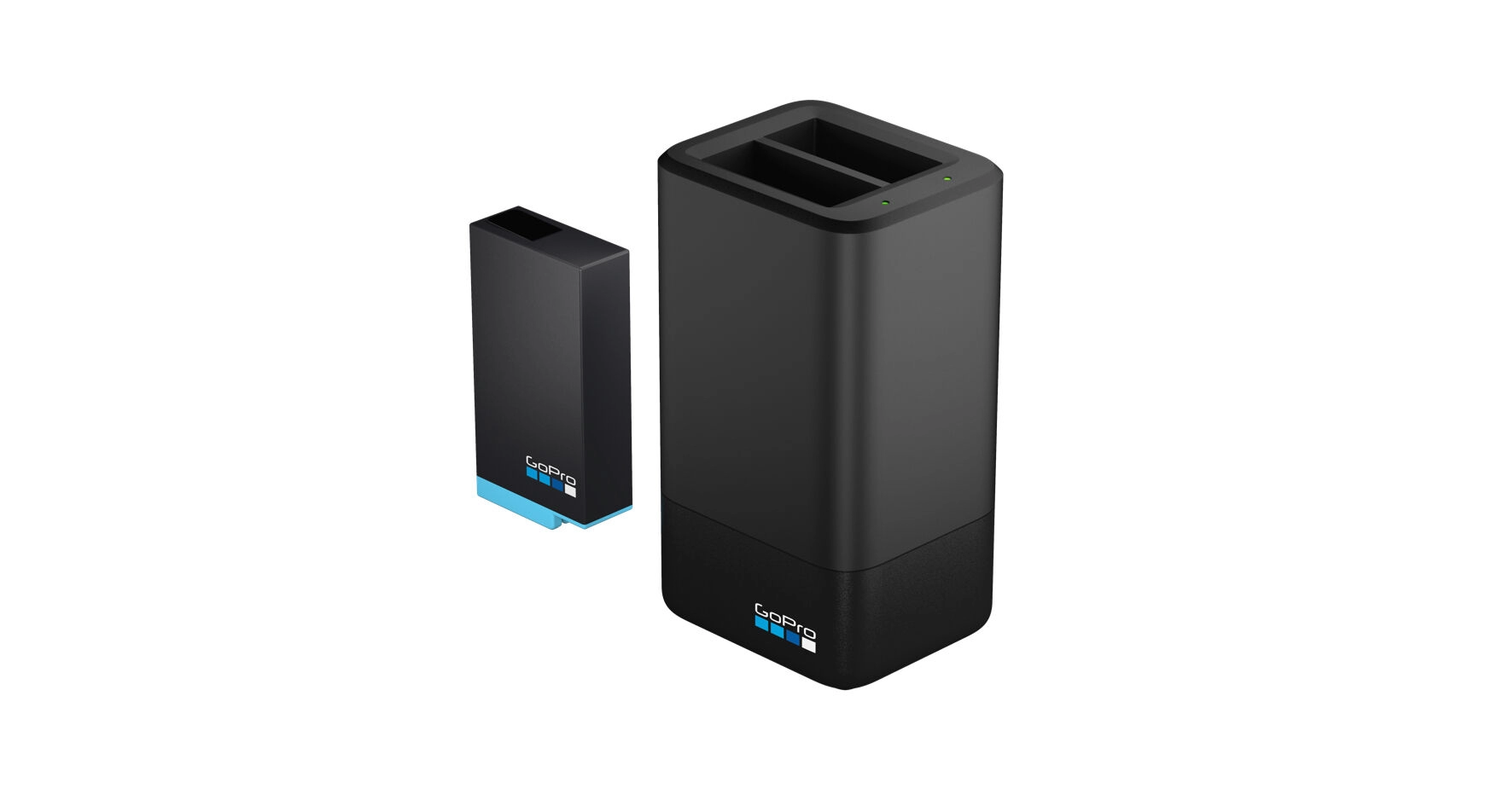 GoPro MAX Dual Battery Charger + Battery - Charge your MAX batteries using a USB port. The MAX Dual Battery Charger optimizes charging, so you’ll get a fully charged battery as quickly as possible. Includes a spare battery 1600mAh. Compatible: MAX