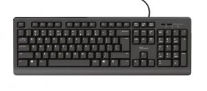 Trust Primo Keyboard, Silent typing, Spill-resistant, RU, USB, 1.8m, Black