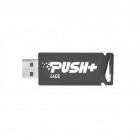 64GB USB3.2 Patriot PUSH+ Black, Capless design, Light weight of 10g (Read 45 MByte/s, Write 18 MByte/s)