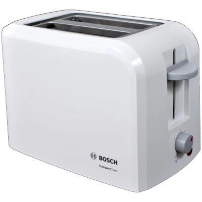 Тостер Bosch TAT3A011, 2 тоста, 980 Вт, Белый