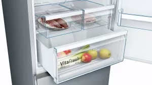 Холодильник с нижней морозильной камерой Bosch KGN49XL306, 435 л, 203 см, A++, Серебристый