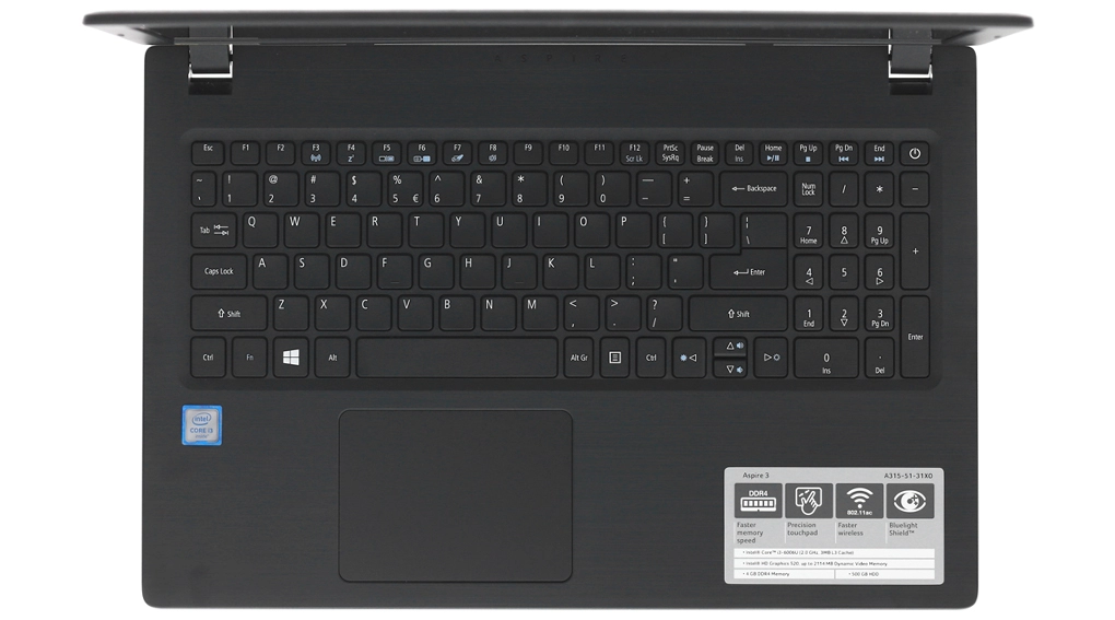 Ноутбук Acer Aspire 3, A315-51-33B1, 4 ГБ, Linux, Черный