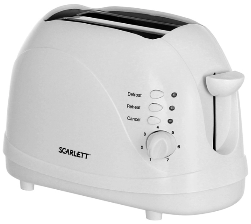 Тостер Scarlett SCTM11006, 2 тоста, 700 Вт, Белый