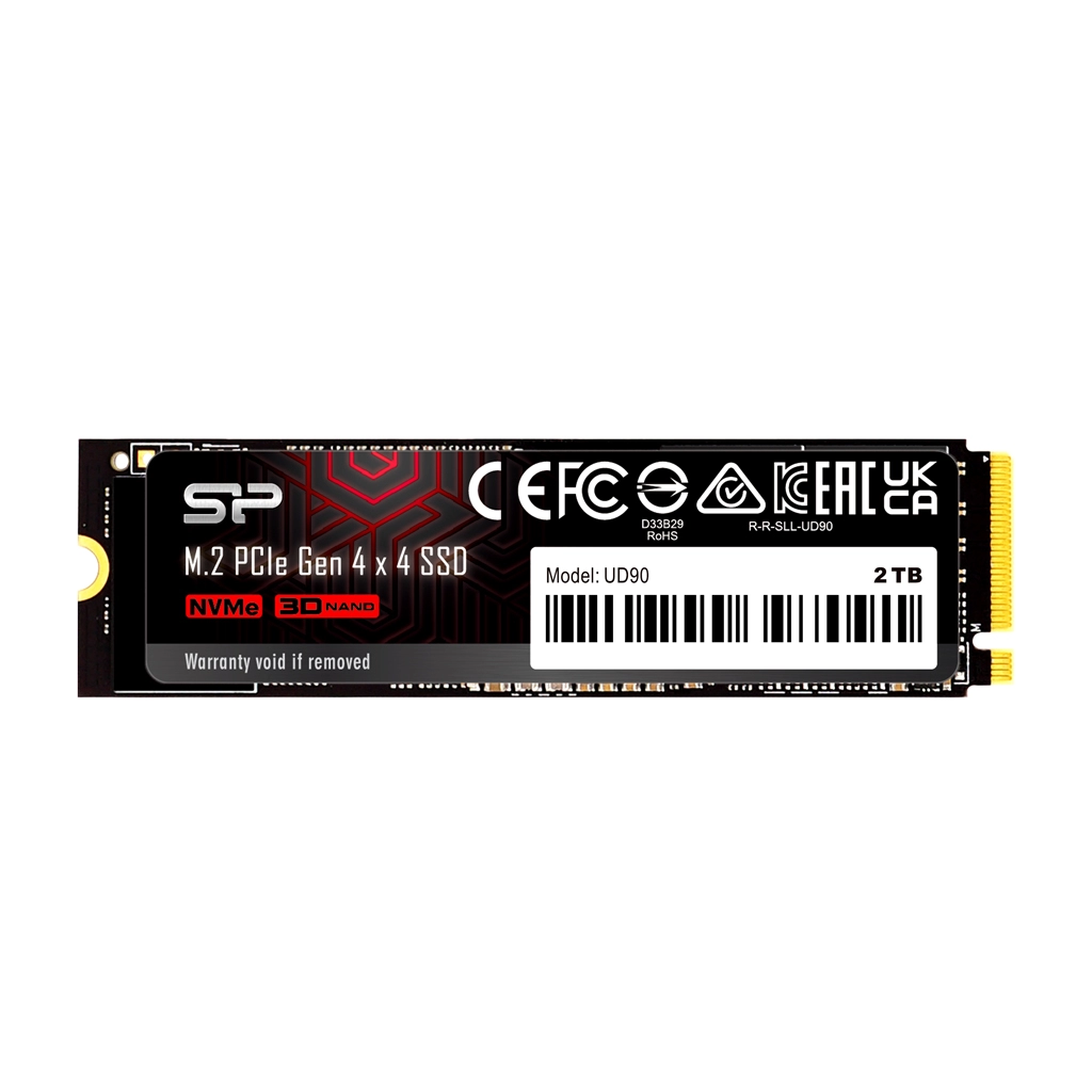 M.2 NVMe SSD 250GB Silicon Power UD90, Interface:PCIe4.0 x4 / NVMe1.4, M2 Type 2280 form factor, Sequential Reads 4800 MB/s / Writes 4200 MB/s, MTBF 1.5mln, HMB, SLC+DRAM Cache, E2E Data Protection, LDPC, Phison E21T, 3D NAND TLC