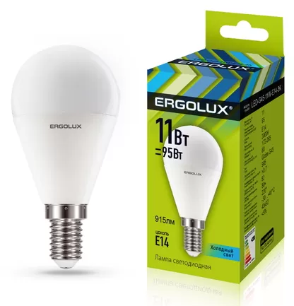 Bec LED Ergolux LED-G45-11W-E14-4K