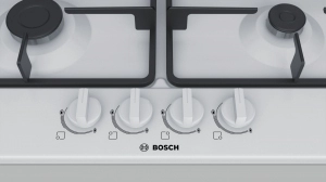 Встраиваемая  газовая панель Bosch PGP6B2B90R, 4 конфорок, Белый