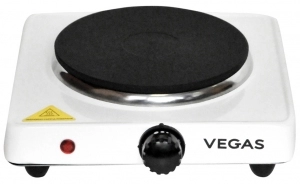Плита настольная электрическая Vegas VEP0010, 1 конфорок, 1000 Вт, Белый
