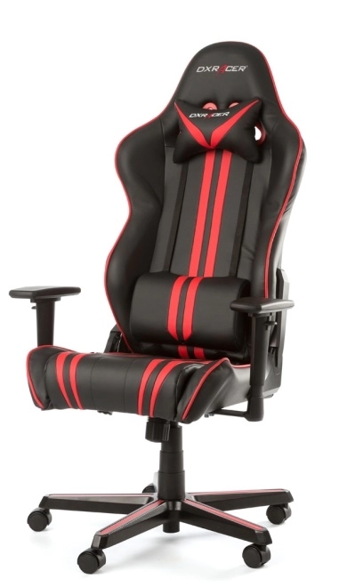 Gaming/Office Chair DXRacer Racing GC-R9-NR-Z1, Black/Red, Premium PU leather, max weight up to 150kg / height 165-195cm, Recline 90°-135°, 3D Armrests, Head and Lumber cushions, Aluminium wheelbase, 2