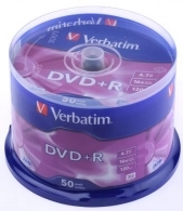 Verbatim DataLifePlus DVD+R AZO 4.7GB 16X MATT SILVER SURFAC - Spindle 50pcs.