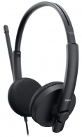 Dell Stereo Headset WH1022 (520-AAVV), USB -A / 3.5mm Stereo Jack Connetctivity Noise-Canceling Mic, Adjustable Mic 150 Hz–7 kHz, LED Lights Call Indicator, Sound/Mic Mute, Volume +/-, Cable Length 2.9m, Earpad Material Leatherette.