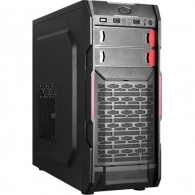 HPC B-09 ATX Case, (550W, 24 pin, 1x 8pin(4+4), 1x 6pin, 2x IDE, 3x SATA, 12cm red fan), 2xUSB2.0 / HD Audio, Black + Red decoration