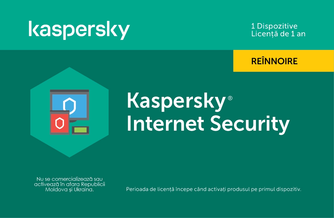 Kaspersky Internet Security Eastern Europe Edition.  1-Device  1 year  Renewal License Pack, Card