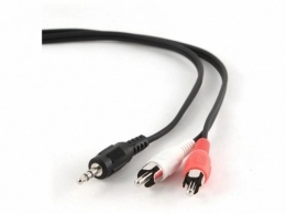 Audio cable 3.5mm-RCA - 2.5m - Cablexpert CCA-458-2.5M,  3.5 mm stereo to RCA plug cable, 2.5 m,  3.5mm stereo plug to 2x RCA plugs