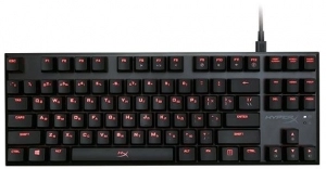 HYPERX Alloy FPS PRO Mechanical Gaming Keyboard (RU), Mechanical keys (Cherry® MX Red key switch) Backlight (Red), 100% anti-ghosting, Ultra-portable design, Solid-steel frame, Convenient USB charge port, USB