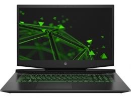 HP Pavilion Gaming 17 Shadow Black with Acid green pattern, 17.3