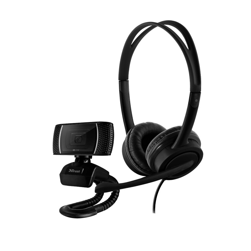 Trust Doba 2-in-1 Home Office Set, includes Trino HD 720p webcam and headset for comfortable video calling