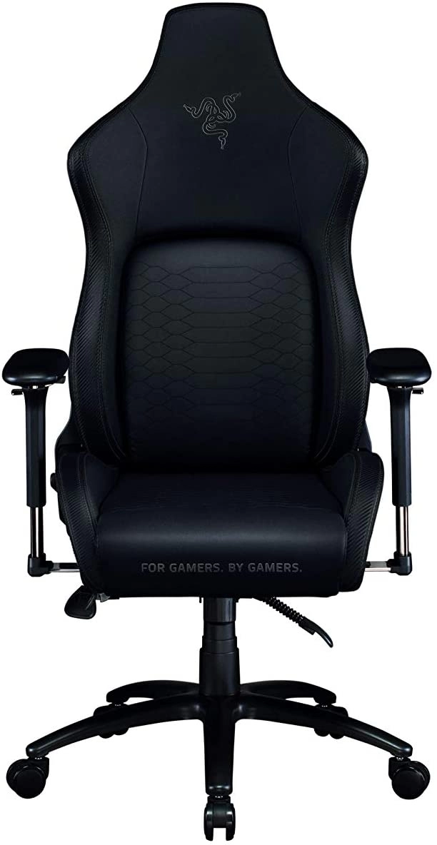 Razer Gaming Chair Iskur Black Edition Class 4 gas lift,  Armrest with comfortable cushions, 5-star metal powder coated, Tilting seat with locking possibility, Recommended Size: (170 – 190cm), < 136kg, Black