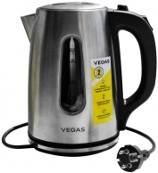 Чайник электрический VEGAS VEK-1018, 1.7 л, 2200 Вт, Серебристый