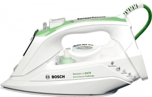 Fier de calcat Bosch TDA702421E, 180 g/min si mai mult g/min, 380 ml, Alb-verde