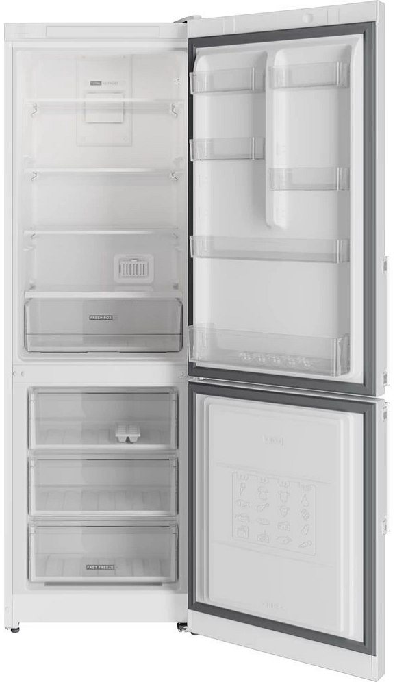 Холодильник с нижней морозильной камерой Whirlpool WTR5181W, 298 л, 185 см, A+, Белый