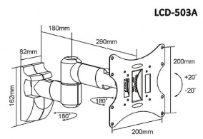 Suport p/u LCD, LED, PDP Brateck LCD-503A