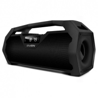 SVEN PS-470 Black, Bluetooth Portable Speaker, 18W RMS, Support for iPad & smartphone, Bluetooth, LED display, FM tuner, USB & microSD, built-in lithium battery -1800 mAh, tracks control, AUX stereo input, Headset mode, USB or 5V DC power supply
