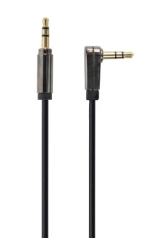 Audio cable 2x 3.5 mm - 1m - Cablexpert CCAP-444L-1M, Stereo audio cable with gold plated connectors, 1: 3.5 mm stereo (m), 2: 3.5 mm stereo (m), right angled, 1m
