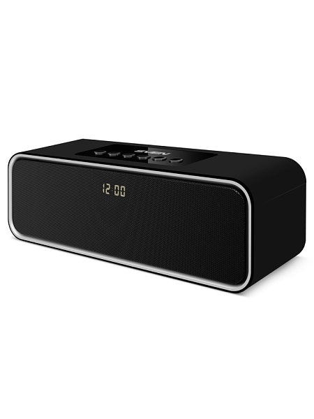 SVEN PS-175, Bluetooth Portable Speaker, 10W RMS, Support for iPad & smartphone, Bluetooth, LED display, clock and alarm, FM tuner, USB & microSD, built-in lithium battery -2000 mAh, AUX stereo input, Headset mode, USB or 5V DC power supply, Black