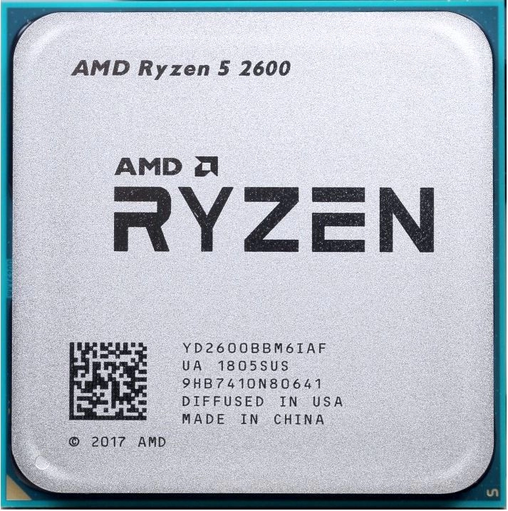 AMD Ryzen 5 2600, Socket AM4, 3.4-3.9GHz (6C/12T), 3MB L2 + 16MB L3 Cache, No Integrated GPU, 12nm 65W, Unlocked, tray