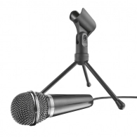Trust Starzz All-round Microphone for PC and laptop, High performance microphone with mute switch and tripod stand, 2.5m cable with gold 3.5mm plug