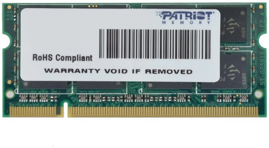 2GB DDR2-800 SODIMM  PATRIOT Signature Line, PC6400, CL6, 2 Rank, Double-Sided module, 1.8V