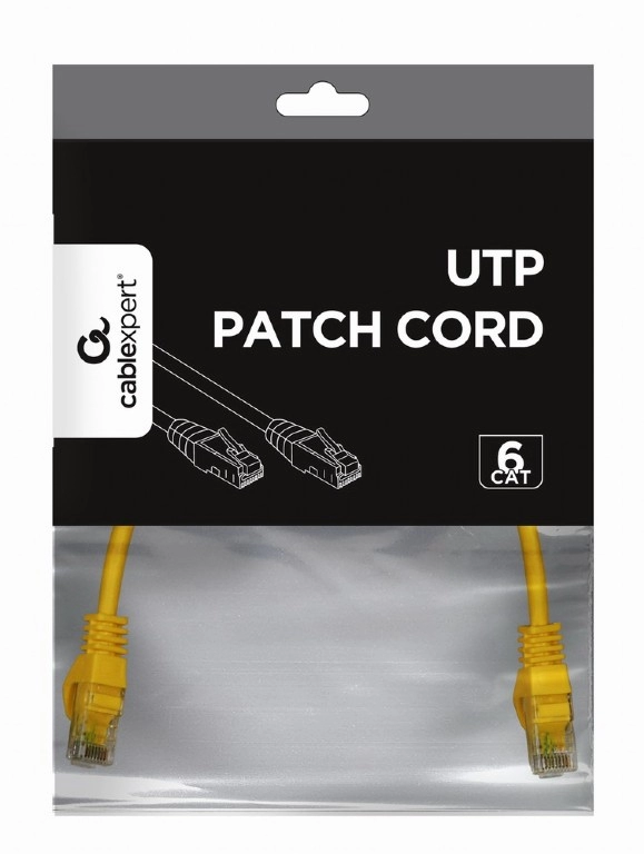 UTP Cat6 Patch cord, 0.25 m, Yellow