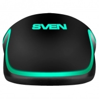 SVEN RX-530S, Optical Mouse, Antistress Silent 1200 dpi, USB, Black