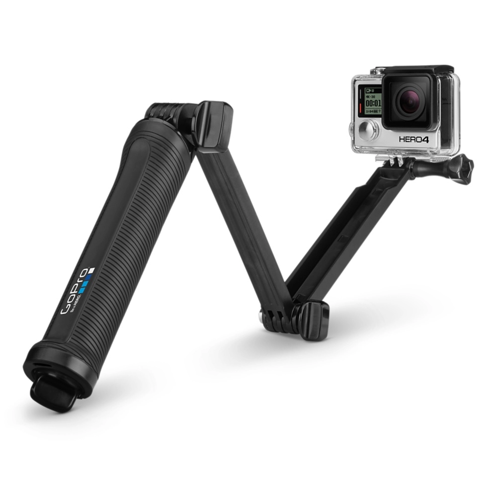 GoPro 3-Way -3-in-1 mount can be used as a camera grip, extension arm or tripod, compatible with HERO7 Black, HERO6 Black, HERO5 Black, HERO5 Session, HERO Session, HERO4 Black, HERO4 Silver, HERO+ LCD, HERO+, HERO