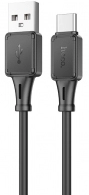 Cablu USB la USB-C HOCO “X101 Assistant” / 1m / Silicone / up to 3A / Black