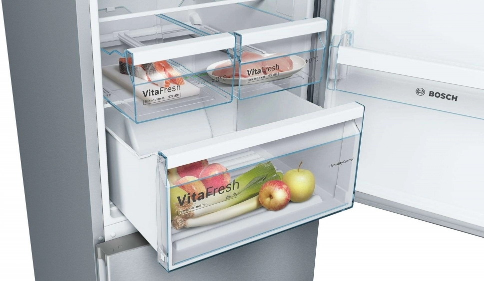 Холодильник с нижней морозильной камерой Bosch KGN39XI326, 366 л, 203 см, A++, Серебристый