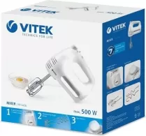 Миксер Vitek VT1426, 500 Вт, 6 скоростей, Белый