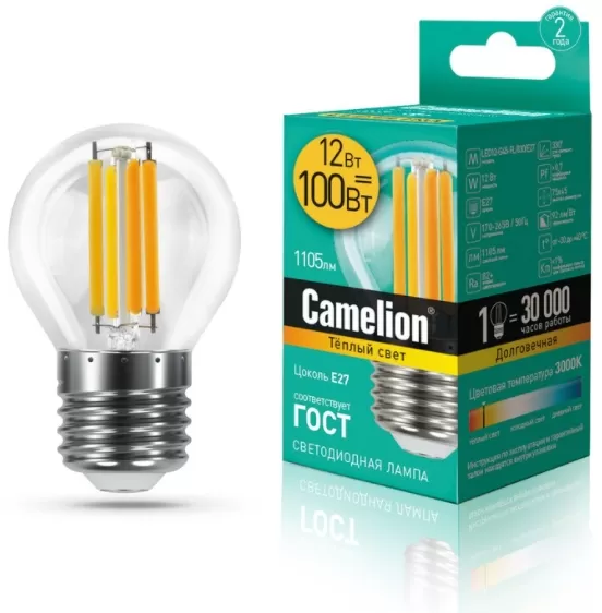 Bec LED Camelion LED12-G45-FL/830/E27