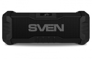 SVEN PS-430 Black, Bluetooth Waterproof Portable Speaker, 15W RMS, Water protection (IPx5), LED display, Support for iPad & smartphone, FM tuner, USB & microSD, built-in lithium battery -2000 mAh, ability to control the tracks, AUX stereo input