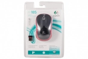 Logitech Wireless Mouse M185 Red, Optical Mouse for Notebooks, Nano receiver, Red/Black,  Retail
