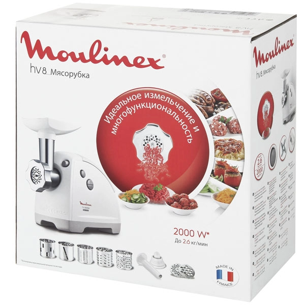 Tocator de carne Moulinex ME626132, 2.6 kg/min, Alb